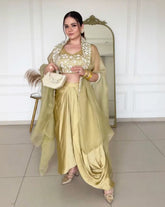 Ready To Wear Taby Organza Silk With Sequence Work Dhoti Suit With Shrug
